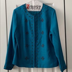 3/$25 Embellished Teal Blazer | Joni B.